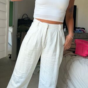 Abercrombie White Linen Pants